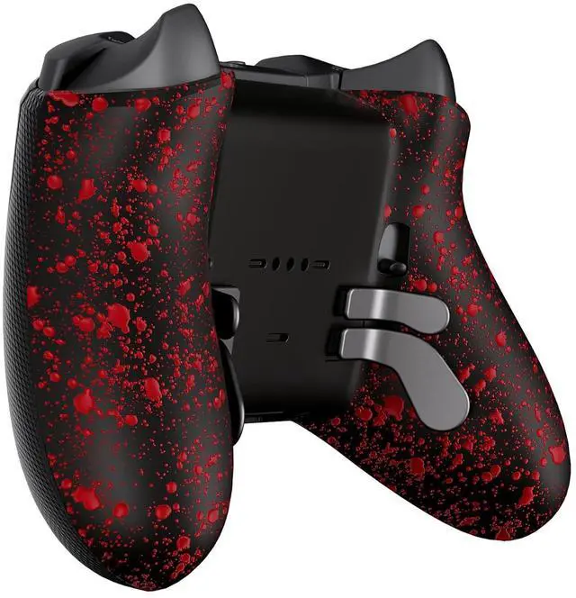 Alt view image 7 of 7 - Replacement Bottom Shell Case for Xbox Elite Series 2 Controller, Textured Red Non-Slip Back Housing Shell, 3D Splashing Cover for Xbox Elite Series 2 Core Wireless Controller Model 1797 @