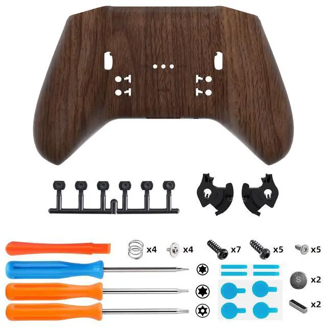 Alt view image 2 of 7 - Replacement Bottom Shell Case for Xbox Elite Series 2 Controller, Wood Grain Back Housing Shell Cover for Xbox Elite Series 2 Core Wireless Controller Model 1797 @