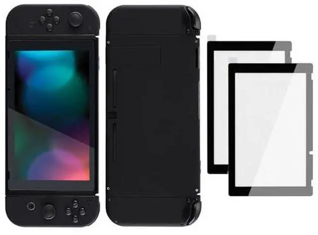 Main image of Colorful Border Screen Protector + Black DIY Replacement Full Set Shell for Nintendo Switch @