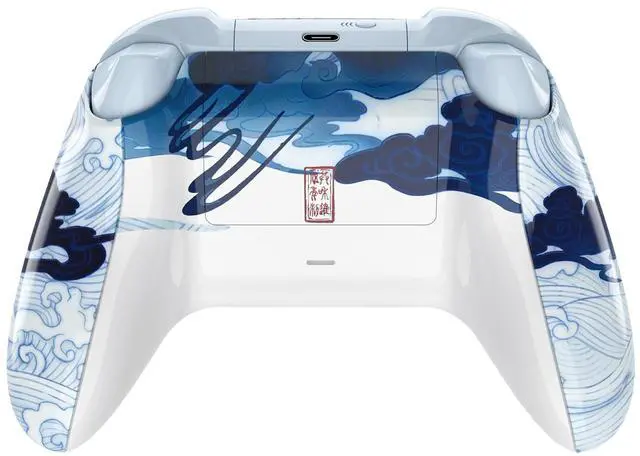 Alt view image 7 of 7 - Full Set Shell Buttons for Xbox Series X/S Controller, Porcelain Dragon Custom Replacement Side Rails Grips Front Back Plate Cover for Xbox Core Wireless Controller @