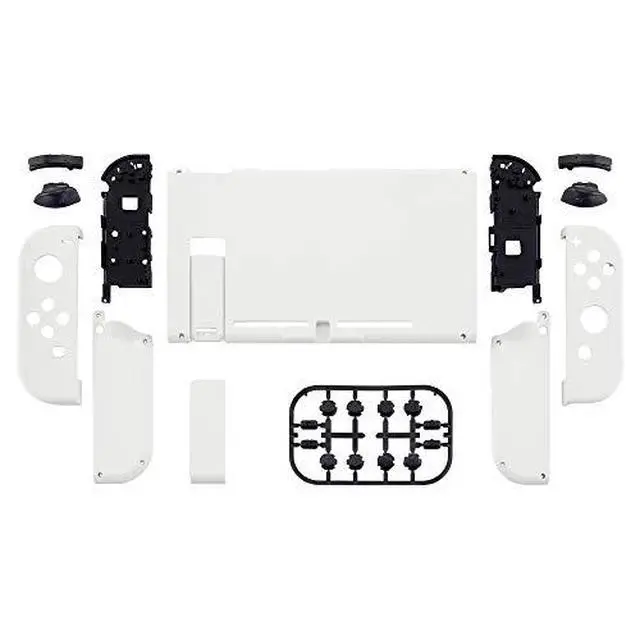 Alt view image 3 of 7 - Colorful Border Screen Protector + White DIY Replacement Full Set Shell for Nintendo Switch @