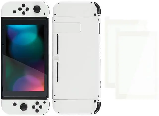 Main image of Colorful Border Screen Protector + White DIY Replacement Full Set Shell for Nintendo Switch @