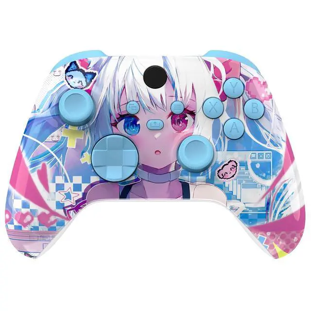 Alt view image 4 of 7 - Full Set Shell Buttons for Xbox Series X & S Controller, MeWoow Custom Replacement Side Rails Grips Front Back Plate Cover for Xbox Core Wireless Controller - No Console @