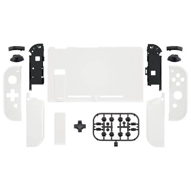 Alt view image 5 of 7 - Colorful Border Screen Protector +White Dpad Version DIY Replacement Full Set Shell for Nintendo Switch @