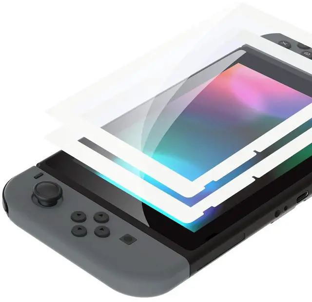Alt view image 4 of 7 - Colorful Border Screen Protector +White Dpad Version DIY Replacement Full Set Shell for Nintendo Switch @