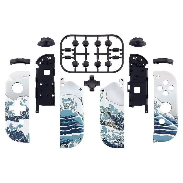 Alt view image 2 of 7 - The Great Wave Soft Touch Joycon Handheld Controller Housing (D-Pad Version) w/Full Buttons, Replacement Shell Case for Nintendo Switch & Switch OLED Joy-Con Console Shell NOT Included @