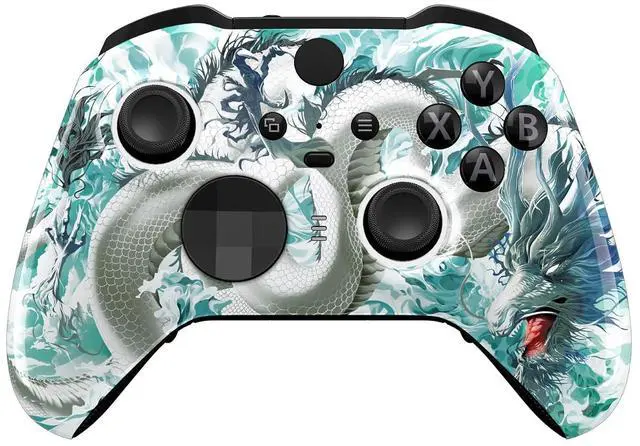 Main image of Jade Dragon-Cloud Dominator Replacement Faceplate for Xbox One Elite Controller Series 2 (Model 1797), Soft Touch Front Housing Shell & Accent Rings for Xbox Elite Series 2 Core Controller @