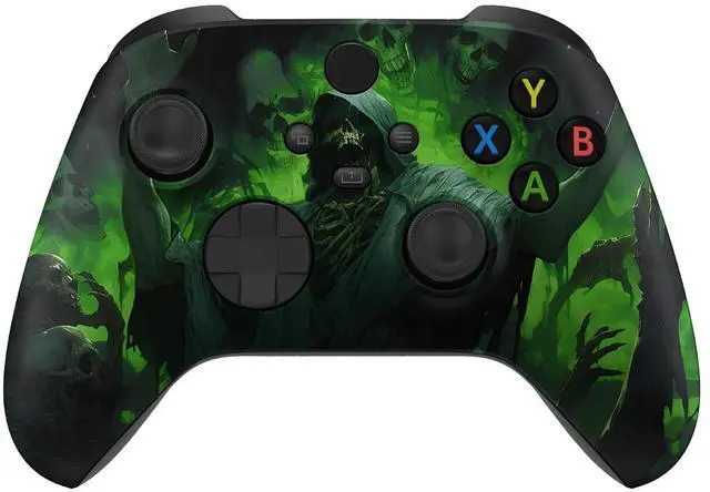 Alt view image 2 of 7 - Dark Carnival Patterned Shell + Replacement Left Right Side Rails for Xbox Series X/S Controller @
