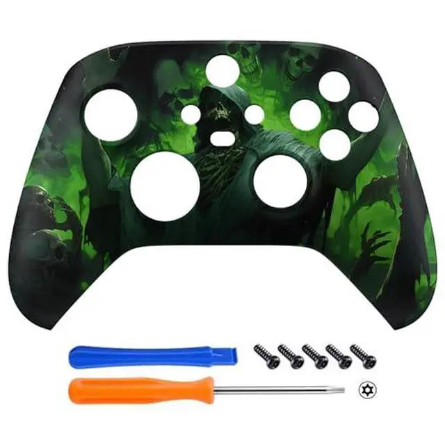 Alt view image 4 of 7 - Dark Carnival Patterned Shell + Replacement Left Right Side Rails for Xbox Series X/S Controller @