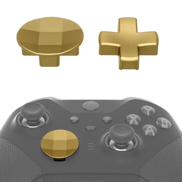 Alt view image 7 of 7 - 2Pcs Metalic Hero Gold Magnetic Stainless Steel D-Pads, for Xbox Elite 1/2 Controller, Replacement Parts Directional Pad Button Kits for Xbox One Elite & Xbox One Elite Series 2 Controller @