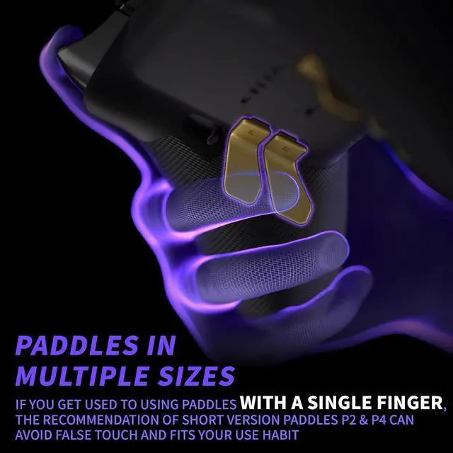 Alt view image 4 of 7 - Swift Paddles for Xbox Elite 1/2 Controller, 6 in 1 Replacement Interchangeable Accessories Back Paddles for Xbox Elite 2 Controller - Metalic Hero Gold @