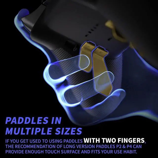 Alt view image 5 of 7 - Swift Paddles for Xbox Elite 1/2 Controller, 6 in 1 Replacement Interchangeable Accessories Back Paddles for Xbox Elite 2 Controller - Metalic Hero Gold @