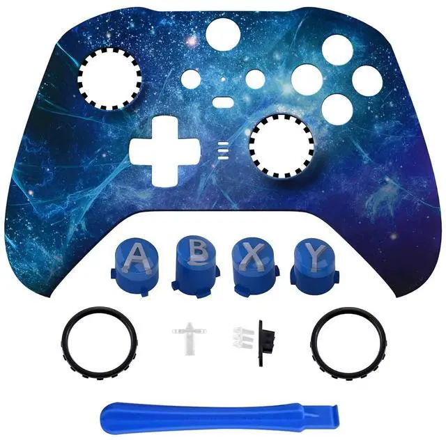 Main image of Blue Nebula Patterned Faceplate Shell + Three-Tone ABXY Button for Xbox Elite 2 Core Controller @