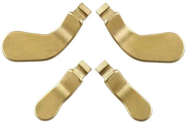 Alt view image 6 of 7 - 4 pcs Metal Gold Stainless Steel Paddles, Replacement Parts Video Games Accessories Kits Interchangeable Hair Trigger Locks for Xbox One Elite, Xbox Elite Seies 2 & Elite 2 Core Controller @