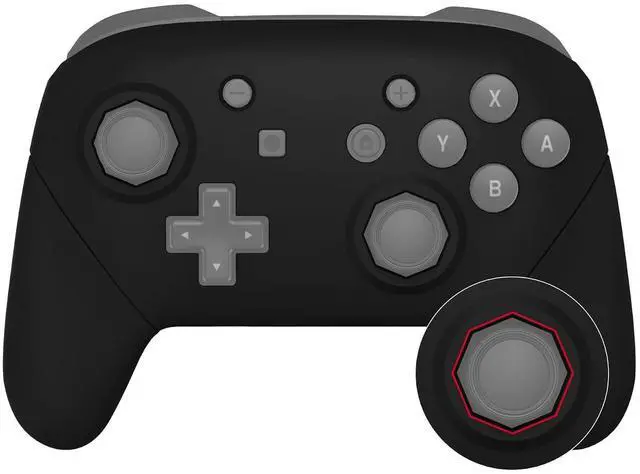 Alt view image 2 of 7 - Black Custom Shell for Nintendo Switch, Octagonal Gated Sticks Design Replacement Full Set Shell for Nintendo Switch Pro Controller - Console Controller NOT Included @