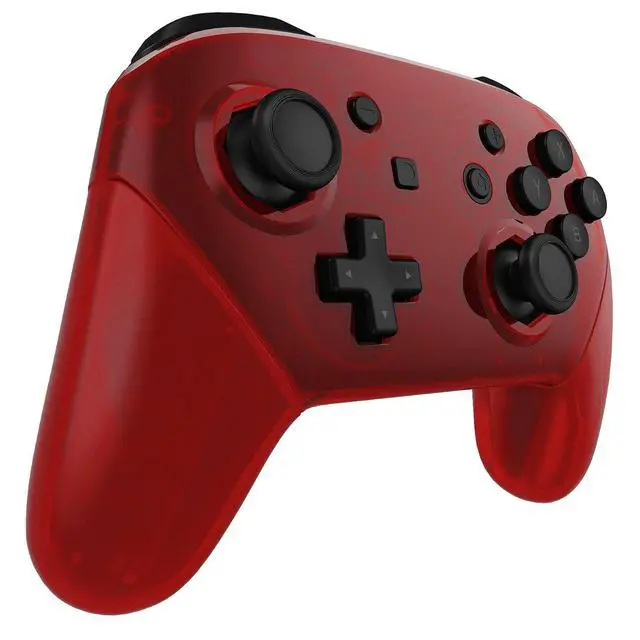 Alt view image 6 of 7 - Clear Red Custom Shell for Nintendo Switch, Octagonal Gated Sticks Design Replacement Full Set Shell for Nintendo Switch Pro Controller - Console Controller NOT Included @