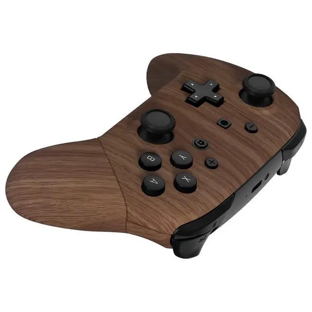 Alt view image 7 of 7 - Wood Grain Faceplate Backplate Handles for Nintendo Switch Pro Controller, Soft Touch Grip Replacement Housing Shell Cover Buttons for Nintendo Switch Pro - Controller NOT Included @