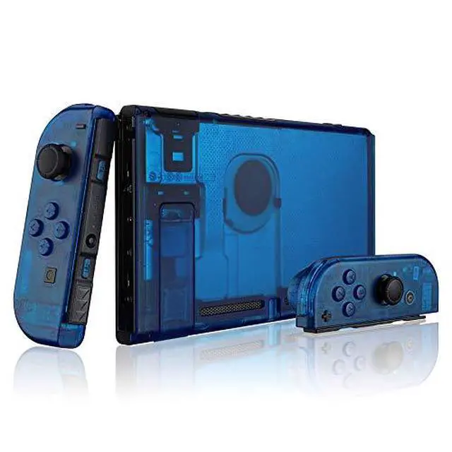 Alt view image 7 of 7 - Clear Blue Custom Shell for Nintendo Switch, Octagonal Gated Sticks Design Replacement Full Set Shell for Nintendo Switch Pro Controller - Console Controller NOT Included @