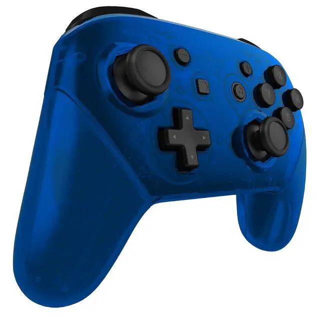Alt view image 6 of 7 - Clear Blue Custom Shell for Nintendo Switch, Octagonal Gated Sticks Design Replacement Full Set Shell for Nintendo Switch Pro Controller - Console Controller NOT Included @