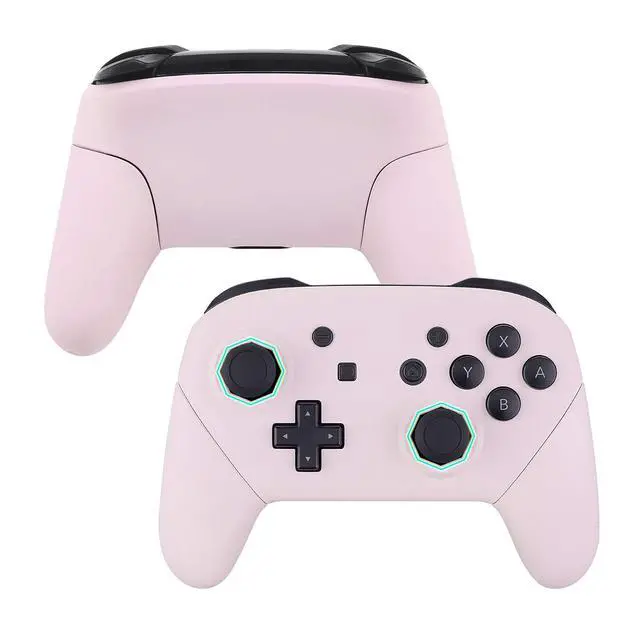 Alt view image 4 of 7 - Cherry Blossoms Pink Octagonal Gated Sticks Faceplate Backplate Handles Cover, DIY Replacement Hand Grip Housing Shell for Nintendo Switch Pro Controller - Controller NOT Included @