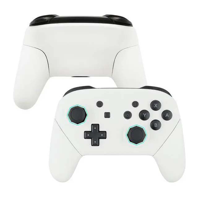 Alt view image 4 of 7 - White Octagonal Gated Sticks Faceplate Backplate Handles Cover, DIY Replacement Hand Grip Housing Shell for Nintendo Switch Pro Controller- Controller NOT Included @