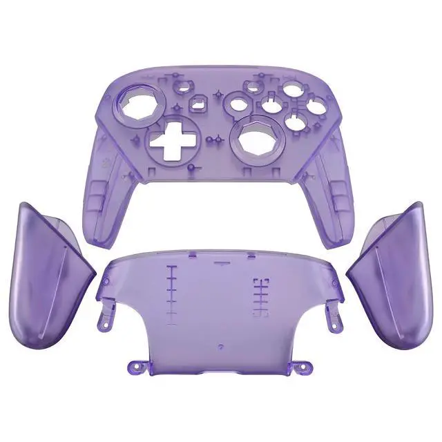 Alt view image 3 of 7 - Clear Atomic Purple Custom Shell for Nintendo Switch, Octagonal Gated Sticks Design Replacement Full Set Shell for Nintendo Switch Pro Controller - Console Controller NOT Included @