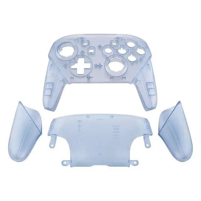 Alt view image 2 of 7 - Clear Glacier Blue Custom Shell for Nintendo Switch, Octagonal Gated Sticks Design Replacement Full Set Shell for Nintendo Switch Pro Controller - Console Controller NOT Included @