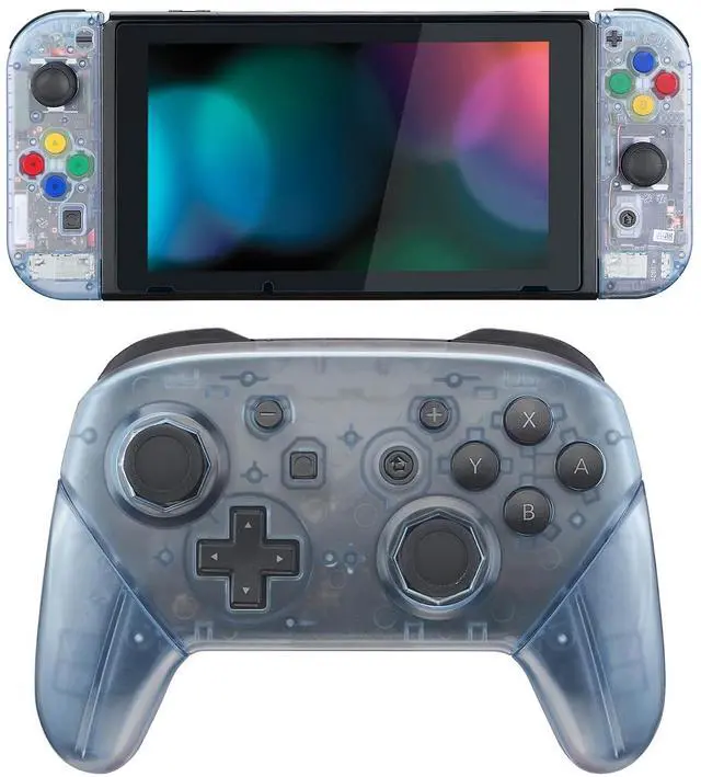 Main image of Clear Glacier Blue Custom Shell for Nintendo Switch, Octagonal Gated Sticks Design Replacement Full Set Shell for Nintendo Switch Pro Controller - Console Controller NOT Included @