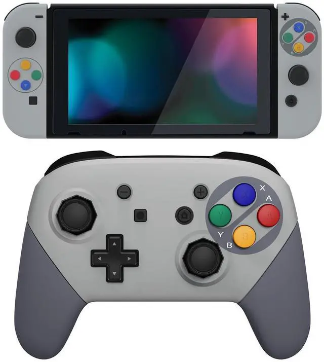 Main image of SFC SNES Classic EU Style Custom Shell for Nintendo Switch, Octagonal Gated Sticks Design Replacement Full Set Shell for Nintendo Switch Pro Controller - Console Controller NOT Included @