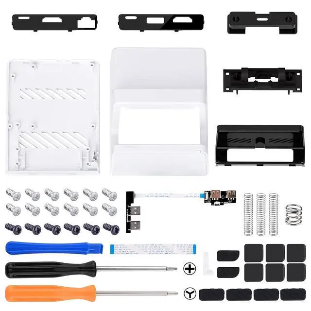 Alt view image 3 of 7 - AiryDocky White Replacement Dock Shell + Full Set Shell for Nintendo Switch - Console Controller Dock NOT Included @