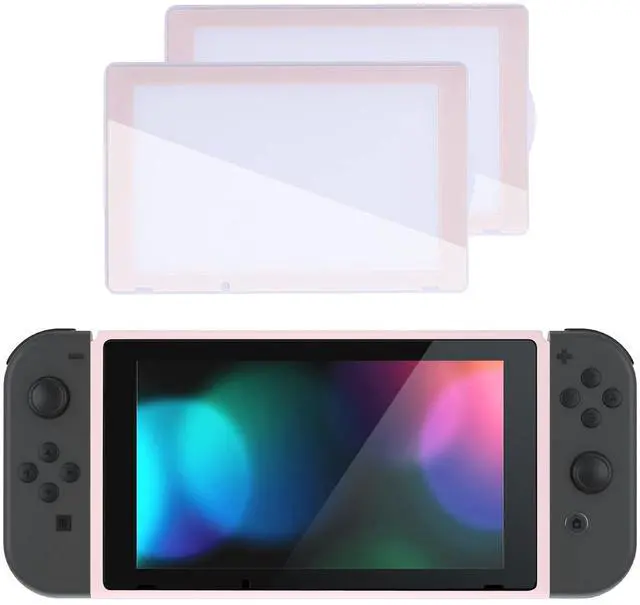 Main image of Cherry Blossoms Pink Colorful Border Screen Protector + Replacement Shell Front Frame for Nintendo Switch Console with Volume Up Down Power Buttons - Console NOT Included @