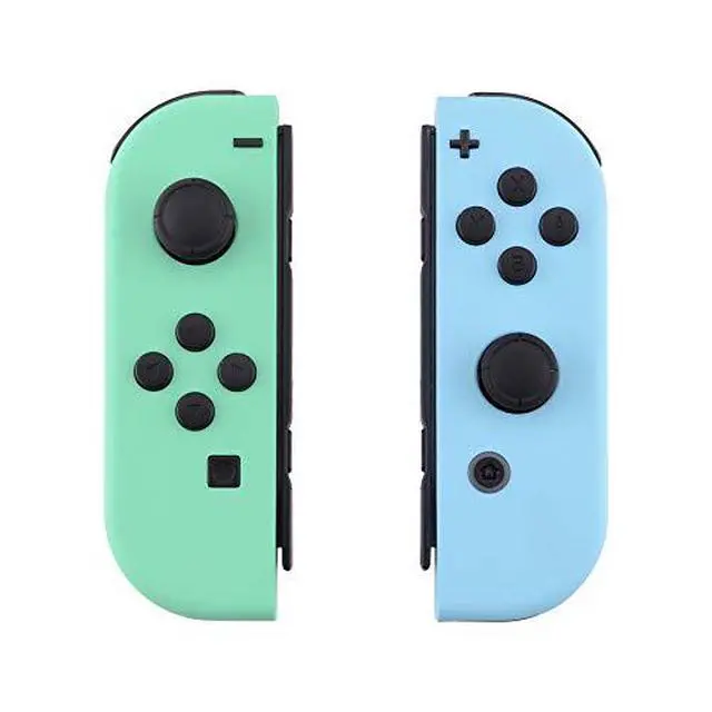 Alt view image 5 of 7 - Soft Touch Joycon Handheld Controller Housing with Full Set Black Buttons, Custom Replacment Shell Case with White Border Tempered Glass Screen Protector for Nintendo Switch Joy-Con @