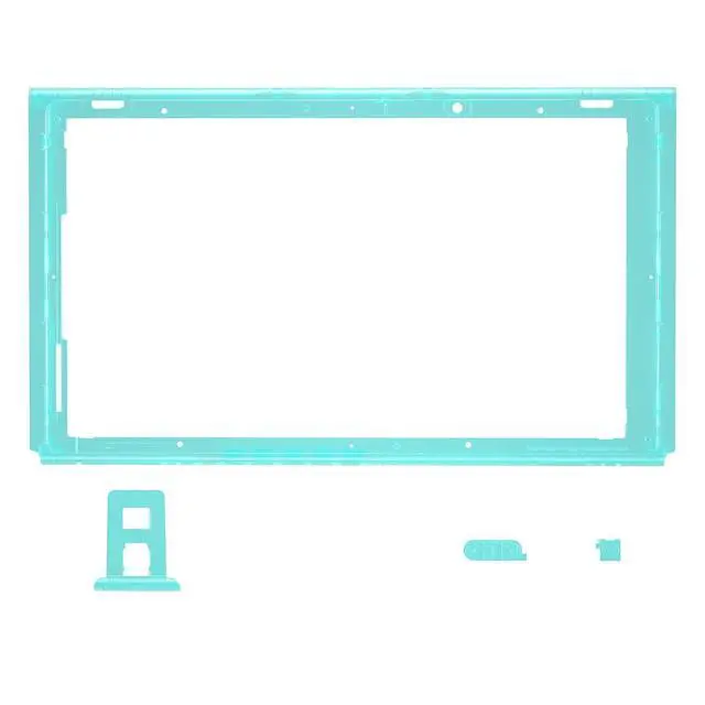 Alt view image 3 of 7 - Clear Emerald Green Faceplate Backplate DIY Replacement Housing Shell Case for Nintendo Switch Console with Kickstand JoyCon Console NOT Included @