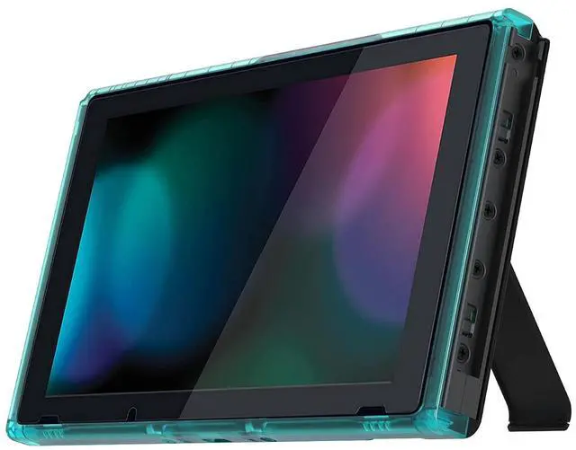 Alt view image 5 of 7 - Clear Emerald Green Faceplate Backplate DIY Replacement Housing Shell Case for Nintendo Switch Console with Kickstand JoyCon Console NOT Included @