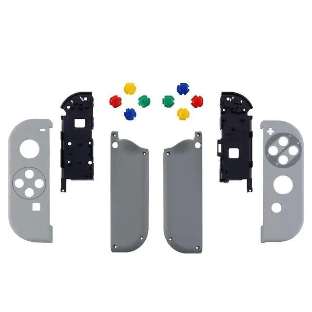 Alt view image 2 of 7 - DIY Replacement Shell Buttons for Nintendo Switch & Switch OLED, SFC SNES Classic EU Style Soft Touch Housing Case with Corlorful Button for Joycon Controller- Console Shell NOT Included @