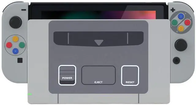 Main image of SFC SNES Classic EU Style Soft Touch Joycon Housing Shell with ABXY Direction Buttons for Nintendo Switch, Replacement Faceplate for Nintendo Switch Dock Joy-Con Dock NOT Included @