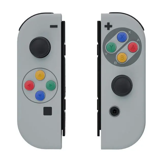 Alt view image 4 of 7 - SFC SNES Classic EU Style Soft Touch Joycon Housing Shell with ABXY Direction Buttons for Nintendo Switch, Replacement Faceplate for Nintendo Switch Dock Joy-Con Dock NOT Included @