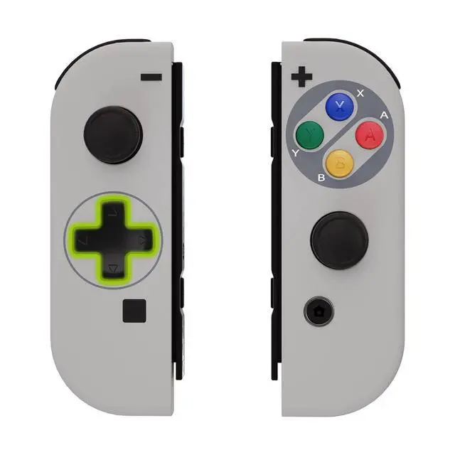 Alt view image 4 of 7 - SFC SNES Classic EU Style Joycon Housing Shell (D-Pad Version) with Colorful Buttons for Nintendo Switch, Replacement Faceplate for Nintendo Switch Dock Joy-Con Dock NOT Included @