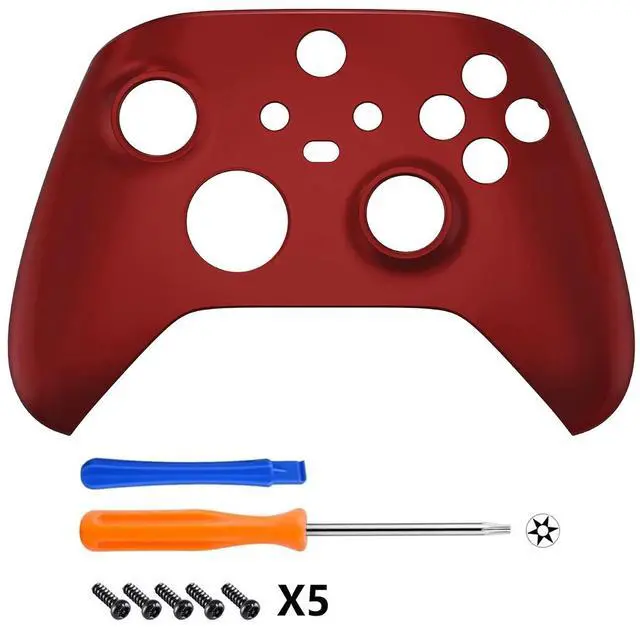 Alt view image 3 of 7 - Scarlet Red Replacement Side Rails + Back Shell + Faceplate for Xbox Series X/S Controller @