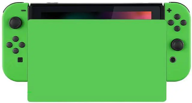 Main image of Green Soft Touch Grip Joycon Housing Shell with Full Set Buttons for Nintendo Switch, Replacement Faceplate for Nintendo Switch Dock Joy-Con Dock NOT Included @