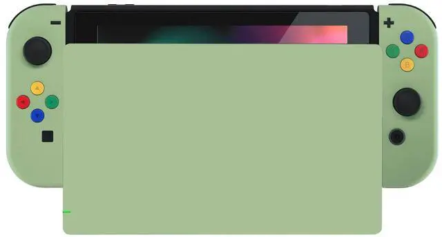 Main image of Matcha Green Soft Touch Grip Joycon Housing Shell with ABXY Direction Buttons for Nintendo Switch, Replacement Faceplate for Nintendo Switch Dock Joy-Con Dock NOT Included @