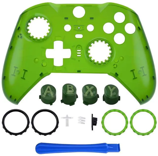 Main image of Clear Green Faceplate Shell + Three-Tone ABXY Button for Xbox Elite 2 Core Controller @
