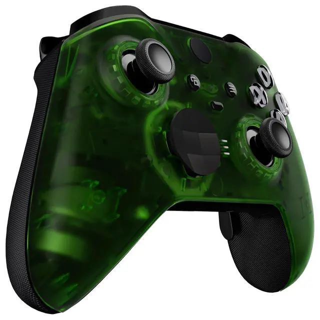 Alt view image 7 of 7 - Clear Green Faceplate Shell + Three-Tone ABXY Button for Xbox Elite 2 Core Controller @