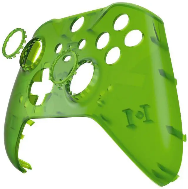 Alt view image 5 of 7 - Clear Green Faceplate Shell + Three-Tone ABXY Button for Xbox Elite 2 Core Controller @