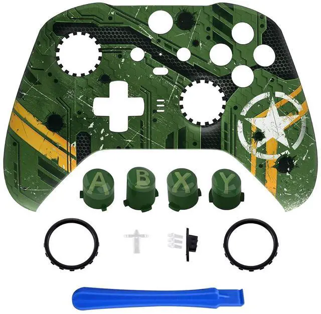 Main image of Army Mecha Patterned Faceplate Shell + Three-Tone ABXY Button for Xbox Elite 2 Core Controller @