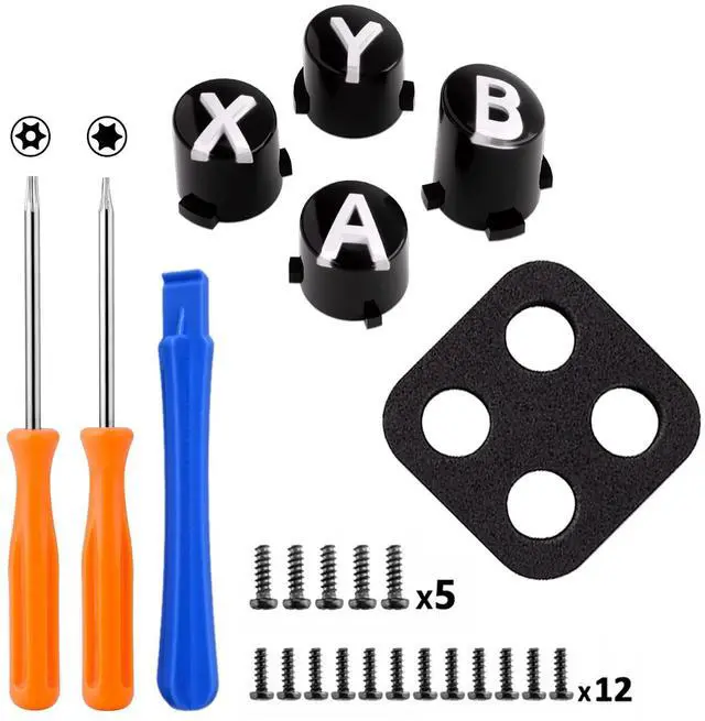 Alt view image 2 of 7 - ABXY Buttons for Xbox Series X & S Controller, Three-Tone Black & Clear with White Classic Symbols Action Keys Replacement Buttons for Xbox One S/X, Elite Series 2 & 1 Wireless Controller @