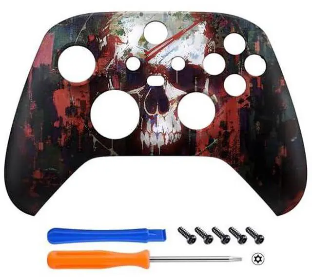 Alt view image 4 of 7 - Custom Phantom Skull Patterned Shell for Xbox Series X|S + Bottom Shell for Xbox Series X/S Controller @