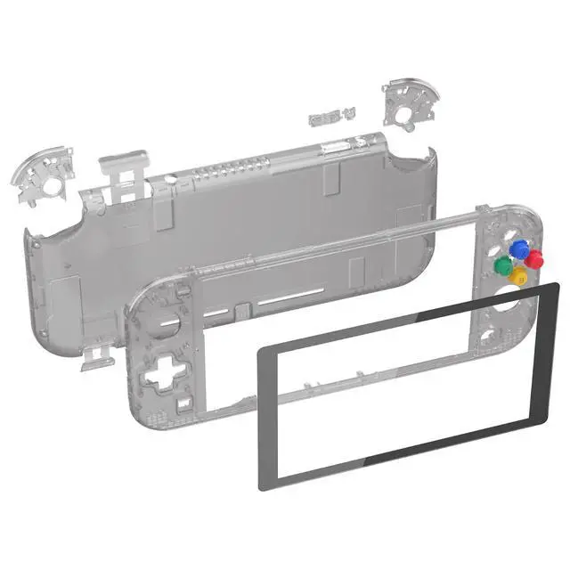 Alt view image 2 of 7 - Clear Black DIY Replacement Shell for Nintendo Switch Lite, NSL Handheld Controller Housing with Screen Protector, Custom Case Cover for Nintendo Switch Lite @