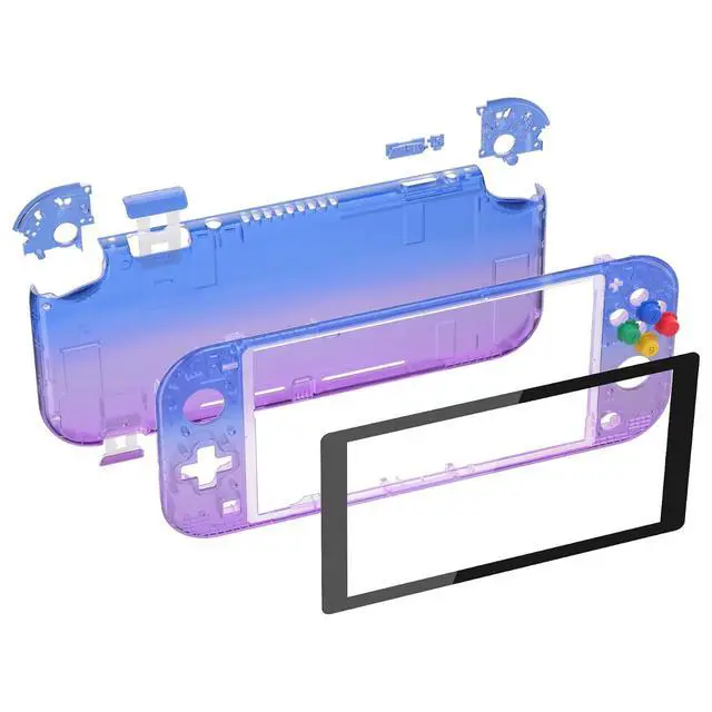 Alt view image 2 of 7 - Gradient Translucent Bluebell DIY Replacement Shell for Nintendo Switch Lite, NSL Handheld Controller Housing w/Screen Protector, Custom Case Cover for Nintendo Switch Lite @