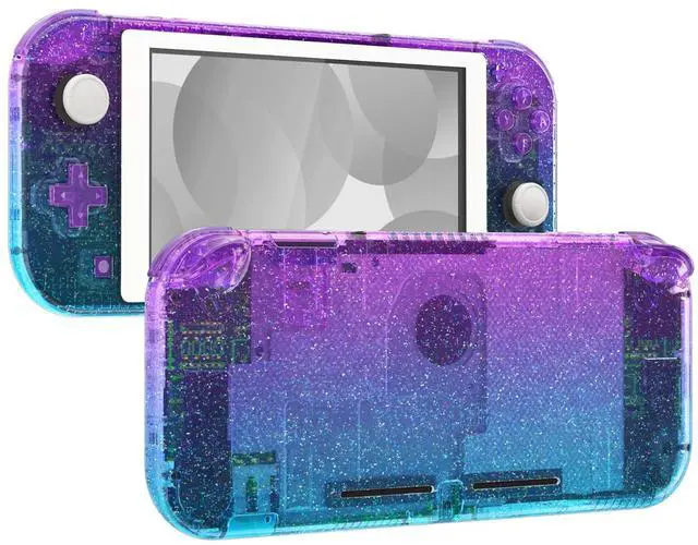 Main image of Glitter Gradient Translucent Bluebell & Blue DIY Replacement Shell for Nintendo Switch Lite, NSL Handheld Controller Housing w/Screen Protector, Custom Case Cover for Nintendo Switch Lite @